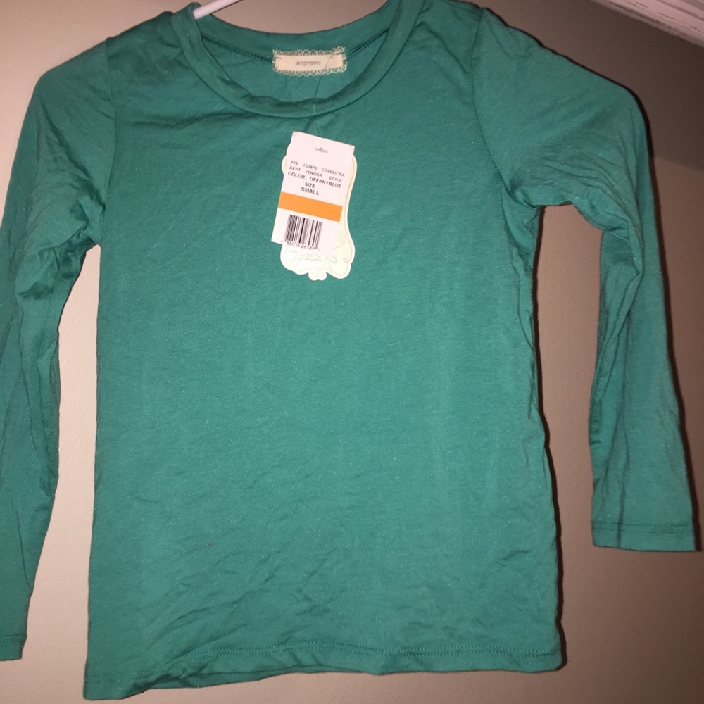 A blue long sleeve shirt